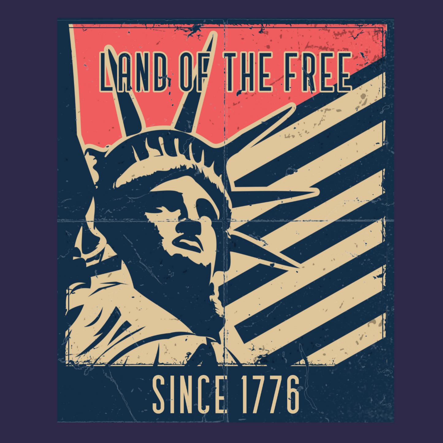 O. Land of the Free Short Sleeve Big & Tall T-shirt. Navy