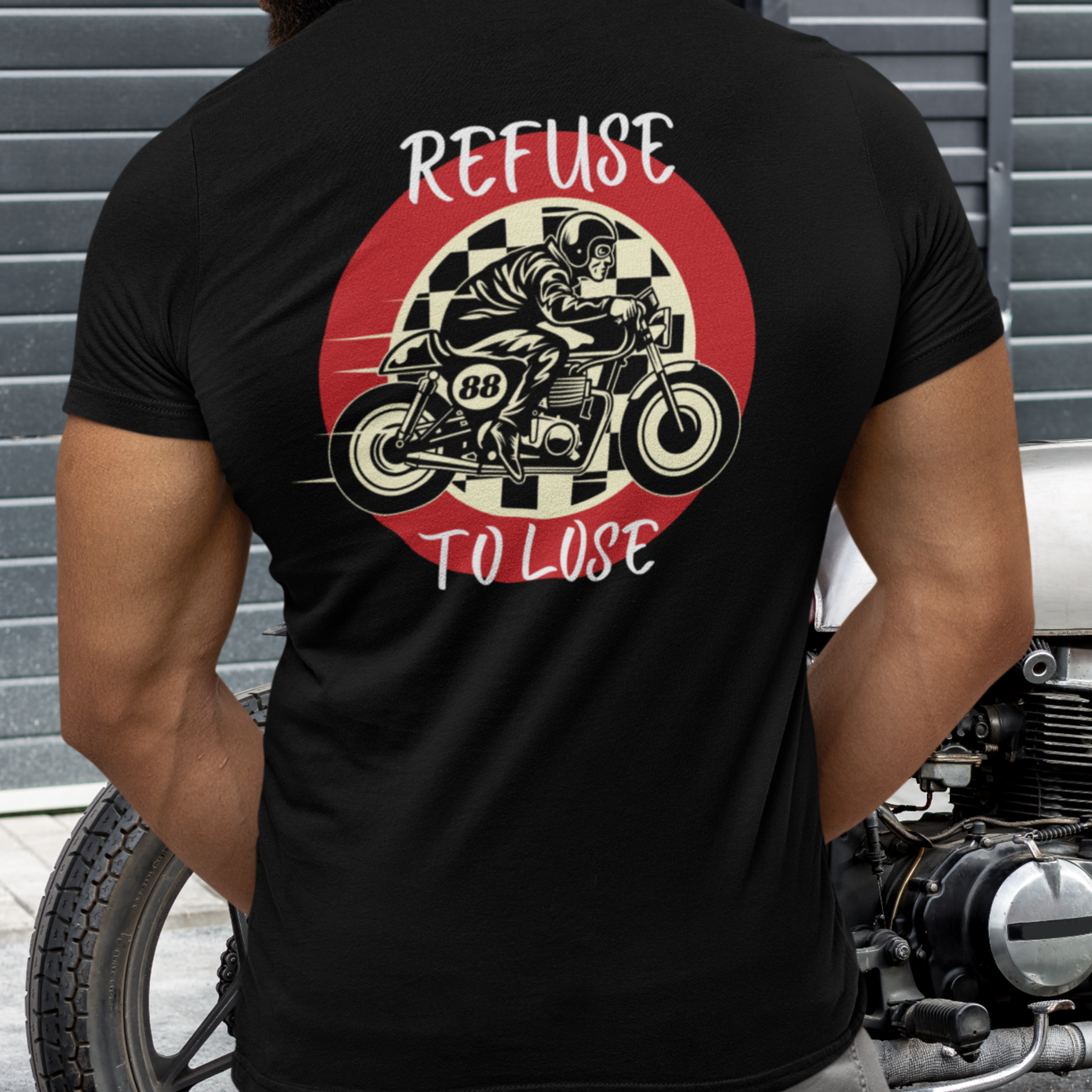 M. Motorcyle Short Sleeve T-Shirt. Tall, Big & Tall. Black